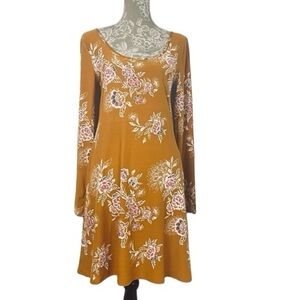 Floral MUDD Dress. Gold/White/Green. Sz M